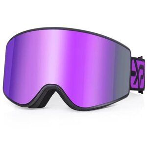 Ski Snowboard Goggles Over Glasses Anti Fog UV Protection Adjustable Adult Kids